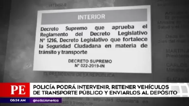 PNP podrá fiscalizar al transporte público. Foto: América TV