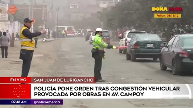 La Policía reordenó el tránsito por obras en la avenida Campoy