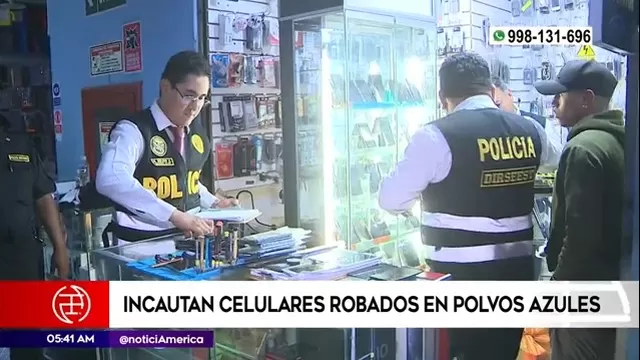 Polvos Azules: Policía incautó celulares robados