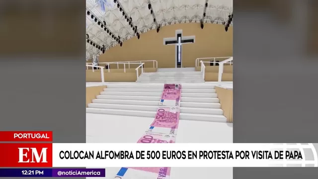 Portugal: Artista plástico colocó una 'alfombra de billetes' en protesta por visita del papa Francisco