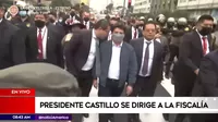 Presidente Castillo acudió al Ministerio Público bajo fuerte resguardo policial