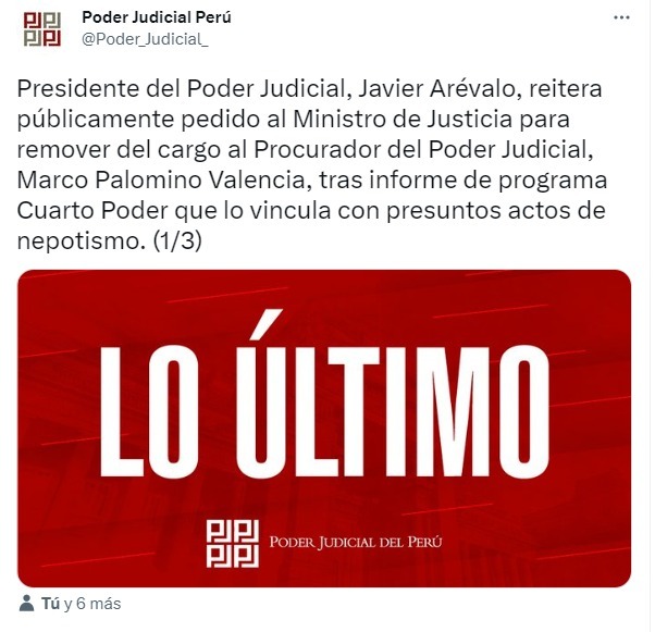 Imagen: Poder Judicial/Twitter.