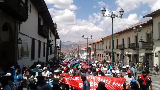 Huelga de maestros en el Cusco. (Vía: Twitter)