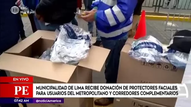 Protectores faciales: Municipalidad de Lima recibe donación para usuarios del Metropolitano