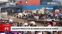 Pucallpa: Saquean productos de embarcación que se hundió