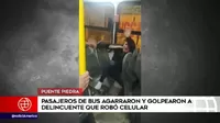 Puente Piedra: Pasajeros golpearon a delincuente al interior de un bus