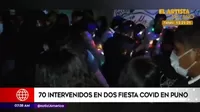 Puno: 70 personas fueron intervenidas en dos fiestas COVID-19