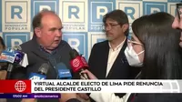 Rafael López Aliaga pide la renuncia de Pedro Castillo