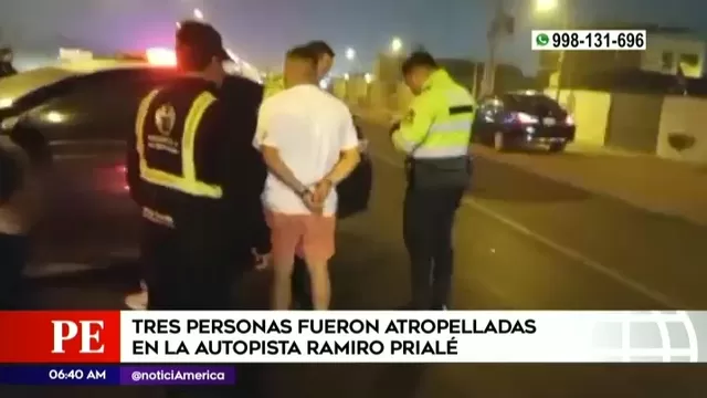 Ramiro Prialé: Conductor atropelló a tres personas en autopista