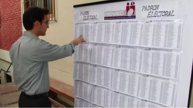 Reniec sobre padrón electoral. Foto: El Comercio
