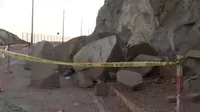 Reportan nueva caída de rocas en vía Pasamayito
