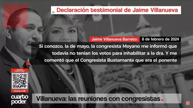 Las reuniones de Jaime Villanueva y congresistas en vísperas de la votación para inhabilitar a Zoraida Ávalos
