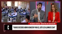 Ricardo Cuenca: El Ministerio de Educación decidió abrir la admisión para el 100% de los estudiantes del COAR 