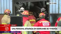 Rímac: bomberos rescatan a una persona atrapada en derrumbe