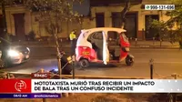 Rímac: Mototaxista murió tras recibir impacto de bala