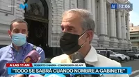 Roberto Chiabra sobre posible renuncia de Castillo: “Todo se sabrá cuando nombre a Gabinete”