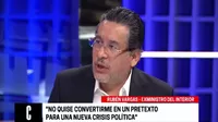 Rubén Vargas: Renuncié porque no quise convertirme en un pretexto para una nueva crisis política