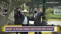 Sagasti tras reunión con Pedro Castillo: "Le dije que cambiar la Constitución sería divisivo"