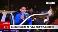 San Borja: Conductor intentó fugar tras triple choque 
