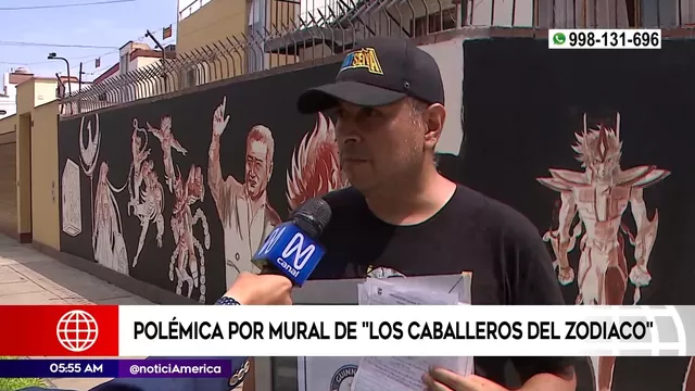 San Borja: Imponen papeleta a vecino que pintó mural de Los Caballeros del Zodiaco en su casa