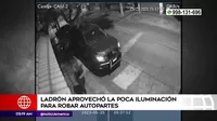 San Borja: Ladrón aprovechó poca iluminación en calle para robar autopartes