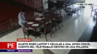 San Borja: Sujeto robó laptop y celular a joven con el cuento del teletrabajo