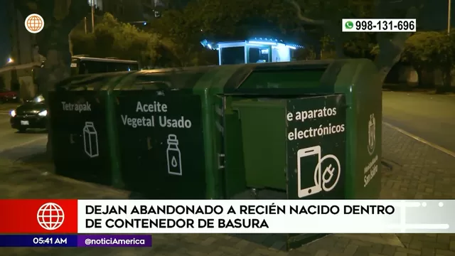 San Isidro: Bebé recién nacido fue abandonado en contenedor de basura