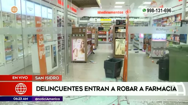 San Isidro: Delincuentes robaron costosos productos en farmacia