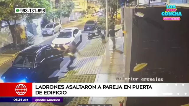 Miraflores: Ladrones asaltaron a pareja en puerta de edificio