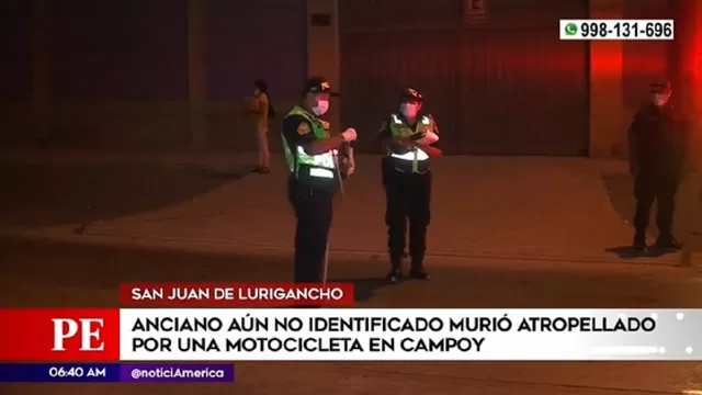 San Juan de Lurigancho: Anciano murió atropellado por una motocicleta en Campoy
