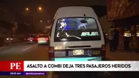 San Juan de Lurigancho: Asalto a combi deja tres pasajeros heridos 