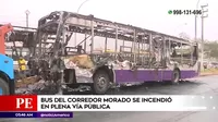 San Juan de Lurigancho: Bus del Corredor Morado se incendió por cortocircuito