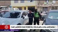 San Juan de Lurigancho: Cae ladrón que robó celular a anciana