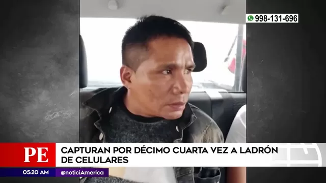 San Juan de Lurigancho: Capturan por décimo cuarta vez a ladrón de celulares