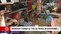 San Juan de Lurigancho: Delincuentes roban 7 mil soles de tienda de extintores