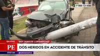 San Juan de Lurigancho: Dos heridos deja accidente en la Av. Wiesse 