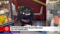 San Juan de Lurigancho: Extorsionadores dejan granada en una pastelería
