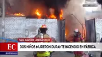 SJL: Dos niños murieron tras incendio en almacén de colchones