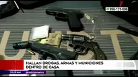 San Juan de Lurigancho: Hallan drogas, armas y municiones dentro de casa