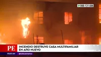San Juan de Lurigancho: Incendio destruyó casa multifamiliar en Año Nuevo
