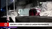 San Juan de Lurigancho: Joven fue lanzado a pendiente tras ser asaltado