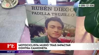 San Juan de Lurigancho: Joven motociclista murió tras chocar violentamente contra camioneta