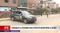 San Juan de Lurigancho: Ladrón disparó a hombre que intentó resistirse a robo