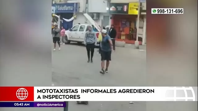 San Juan de Lurigancho: Mototaxistas informales agredieron a inspectores municipales