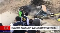 San Juan de Lurigancho: Mujer fue asesinada y quemada dentro de su casa