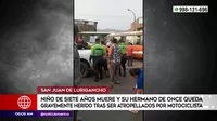 San Juan de Lurigancho: Niño de 7 años murió atropellado por una moto