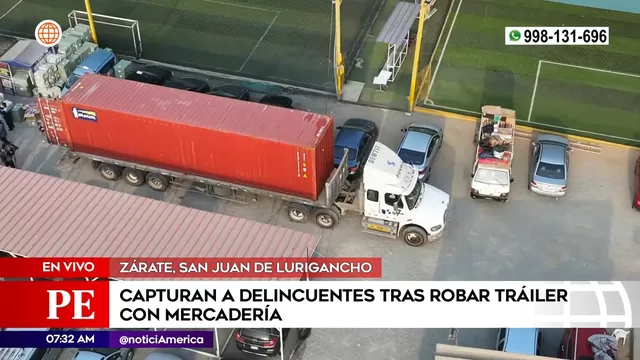 San Juan de Lurigancho: Ocho detenidos tras robo de tráiler con mercadería