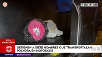 San Juan de Lurigancho: Policía detiene a siete personas transportando pólvora en mototaxis
