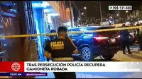 San Juan de Lurigancho: Policía recuperó camioneta robada tras persecución