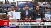 San Juan de Lurigancho: Serenos despedidos tras pedir a alcalde mejores condiciones de seguridad y trabajo